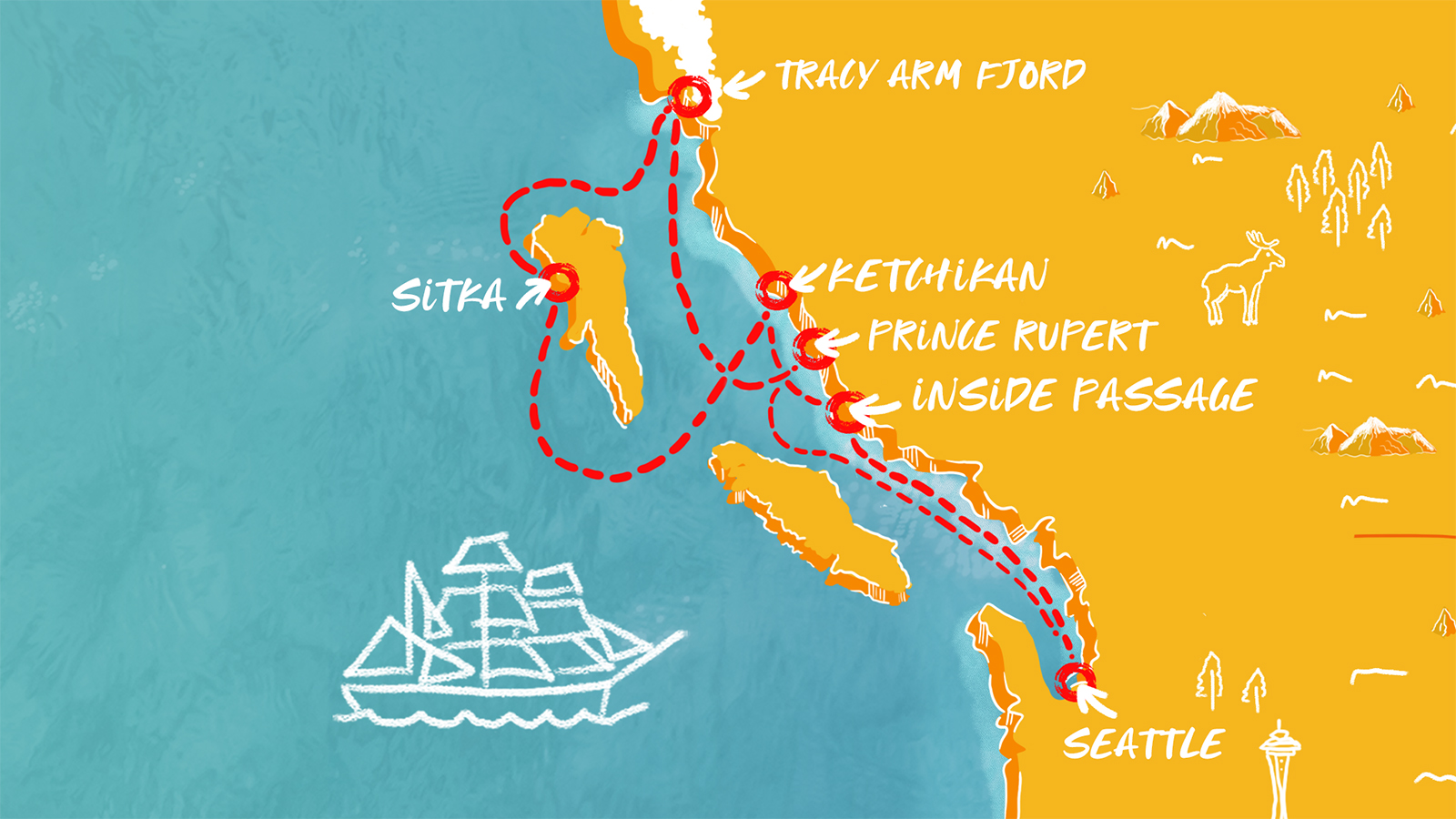 Map of Inside Passage: Eat & Drink Edition itinerary