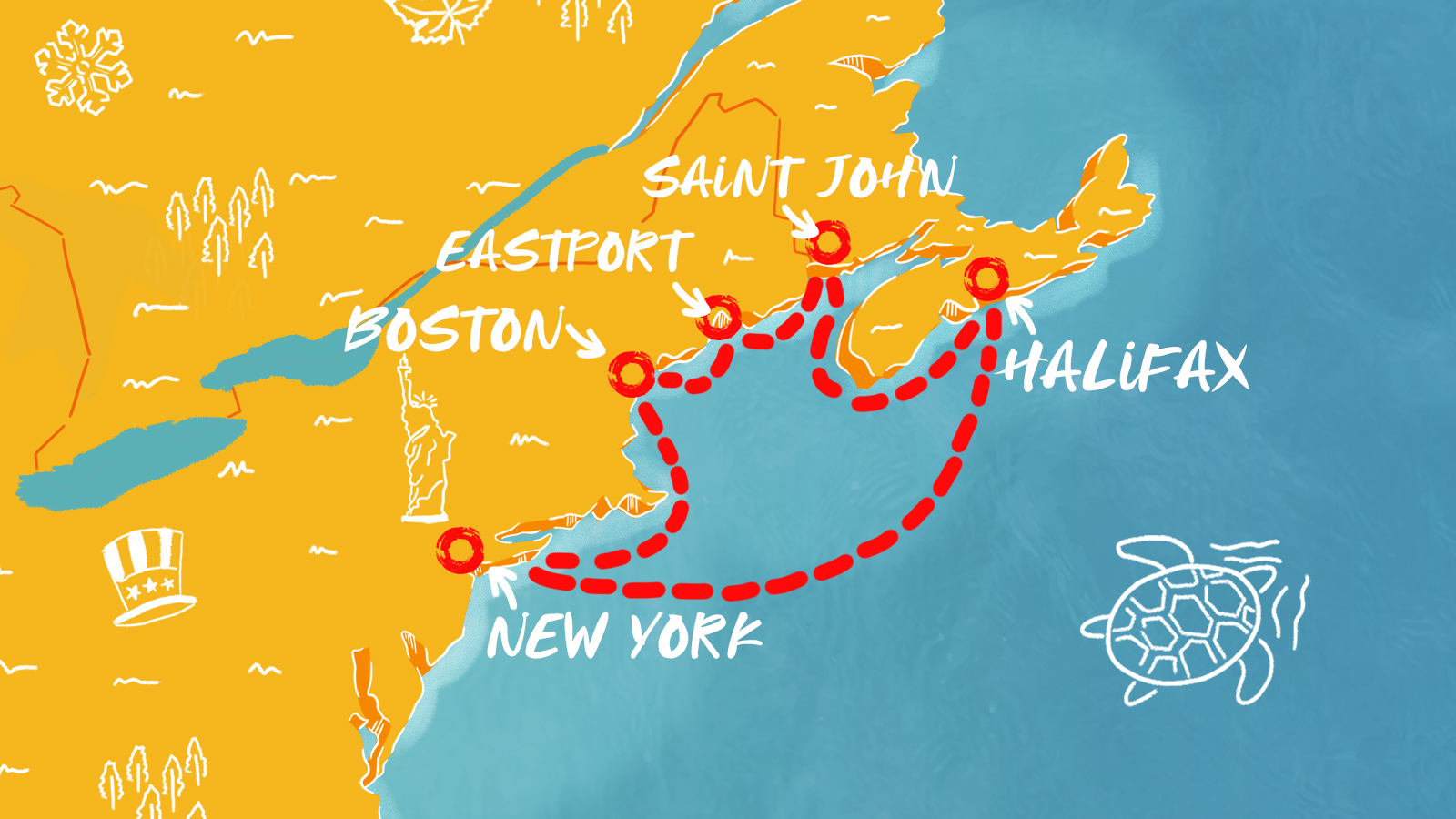 Map of Northeast Atlantic Adventure itinerary