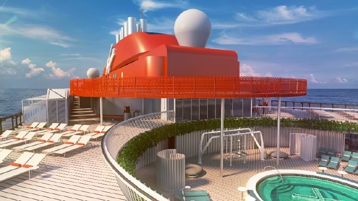 Ship terrace swimming pool