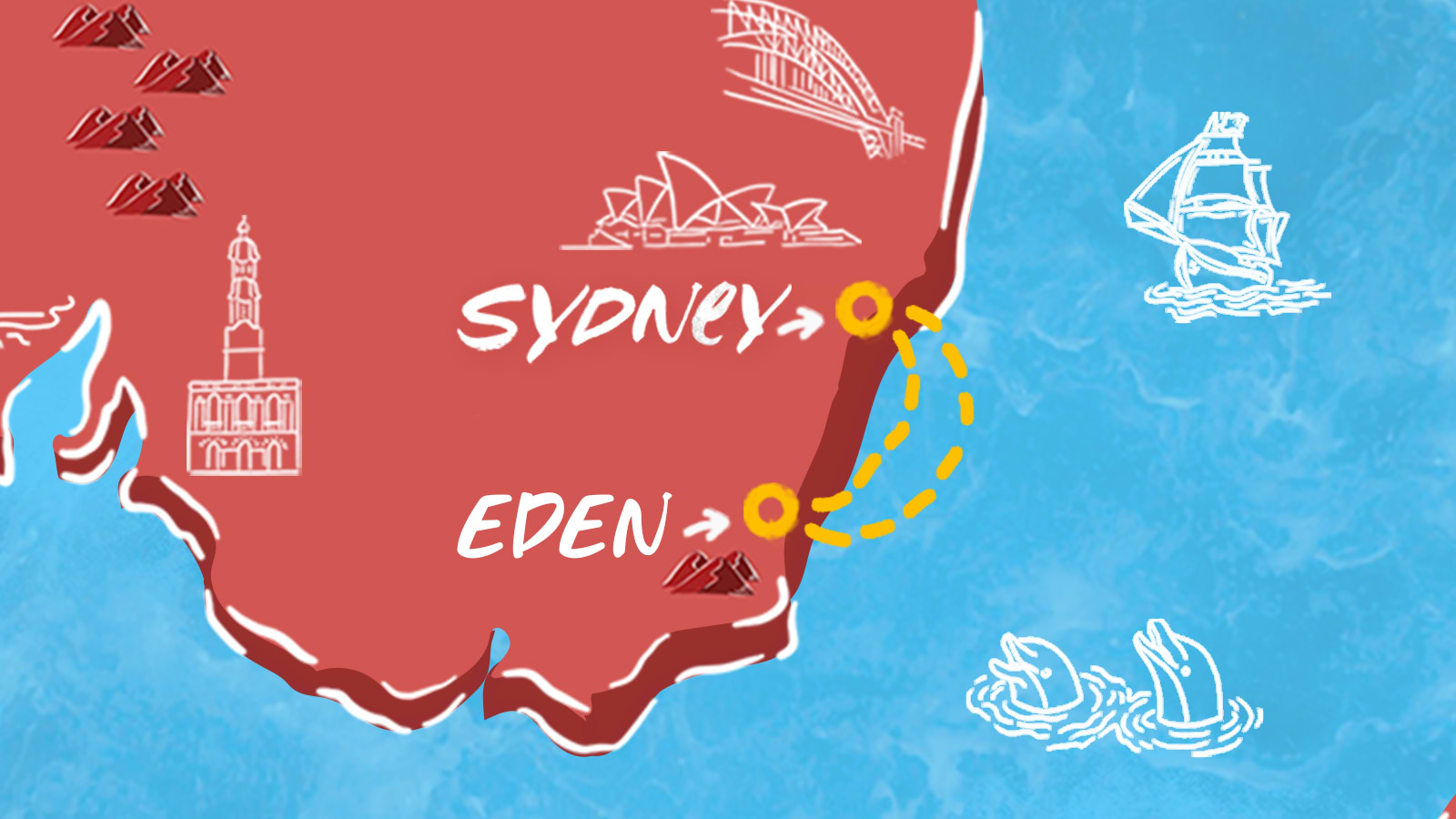 Map of Eden Explorer: From Sydney to Eden itinerary