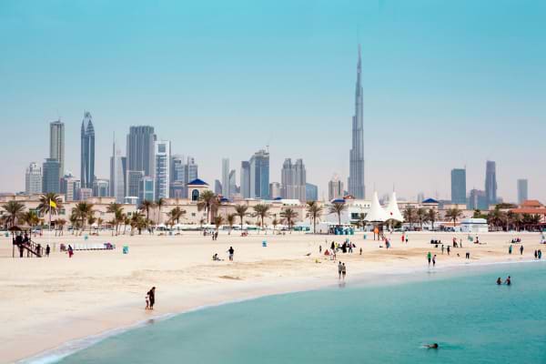 Dubai Skyline and Jumeirah Open Beach