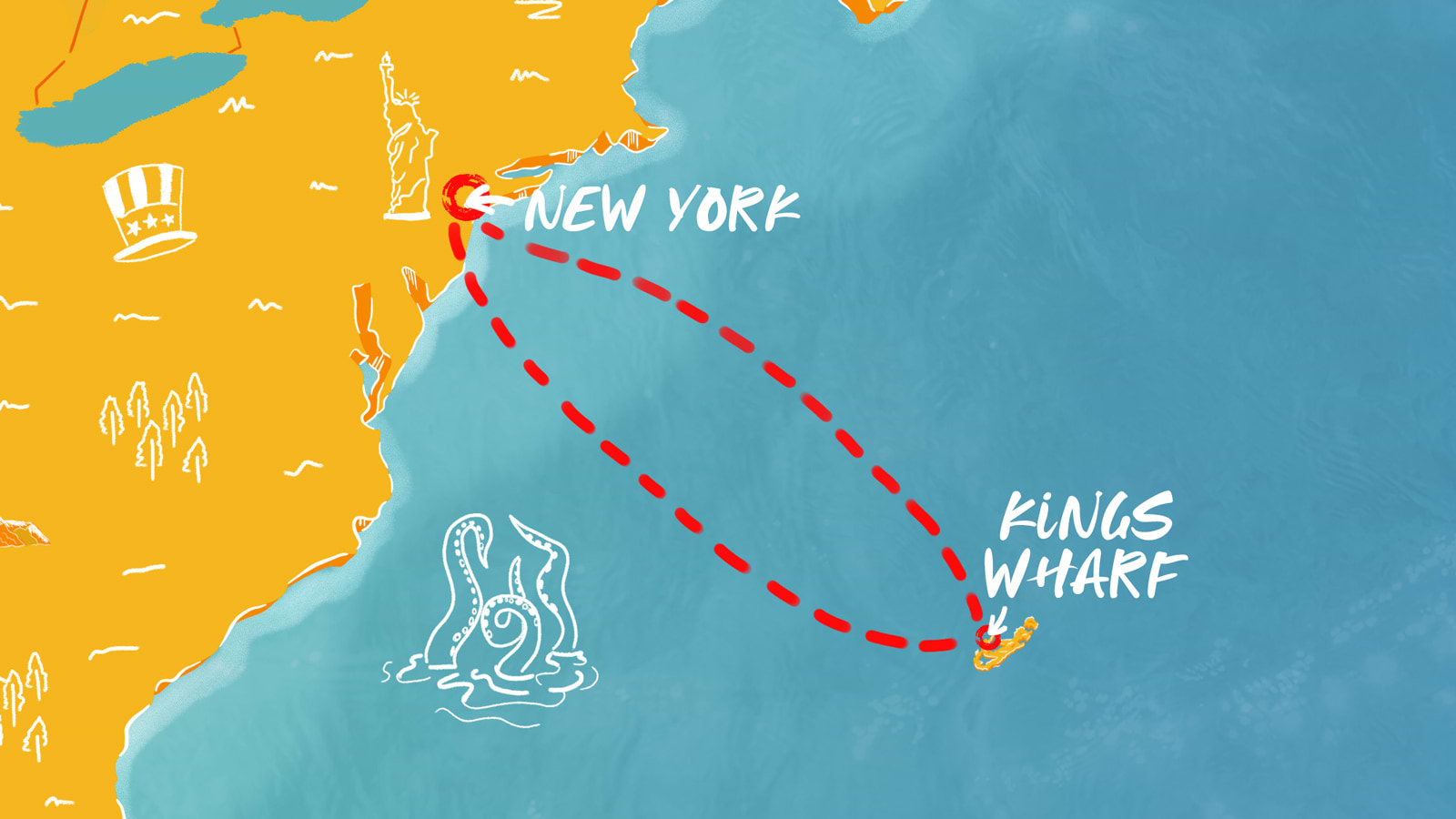 Map of The Big Apple to Bermuda itinerary