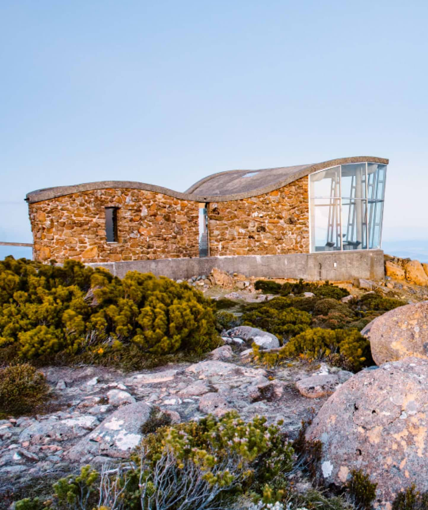 New Zealand Tasmania and Melbourne - Aerial view of house by in the mountain