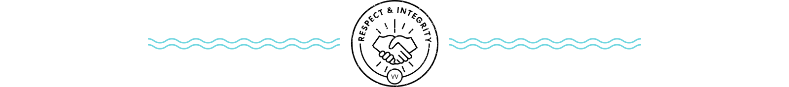 Respect integrity divider with image of a hand shake