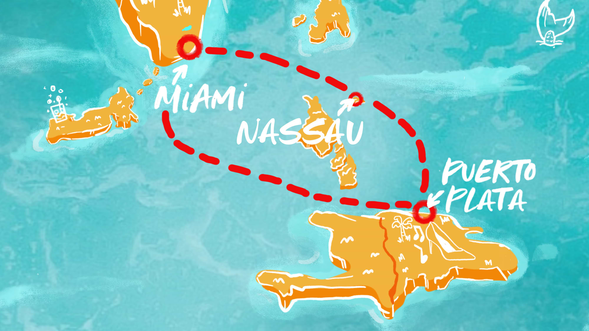 Map of Sunny Daze in Puerto Plata & Nassau Itinerary