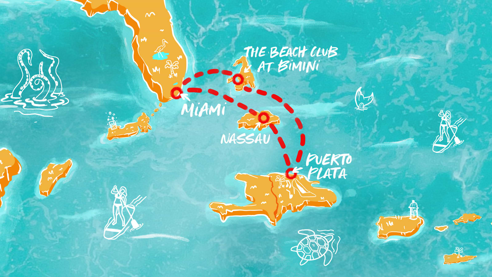 Map of Valiant Caribbean Holiday Itinerary