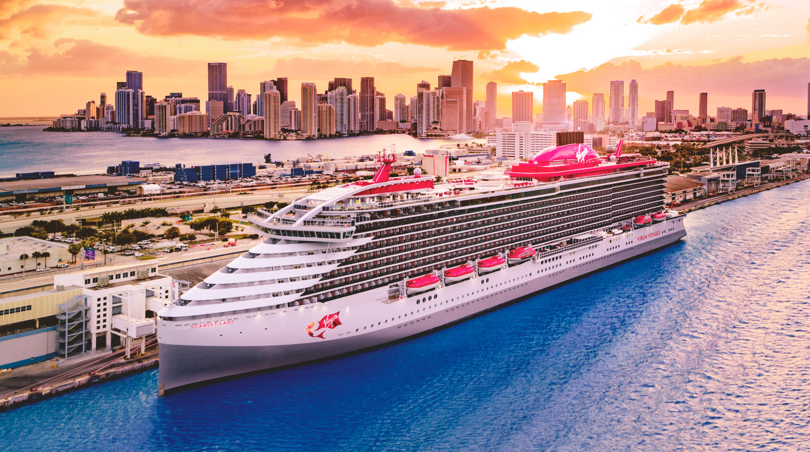 Virgin Voyages in the port of Miami