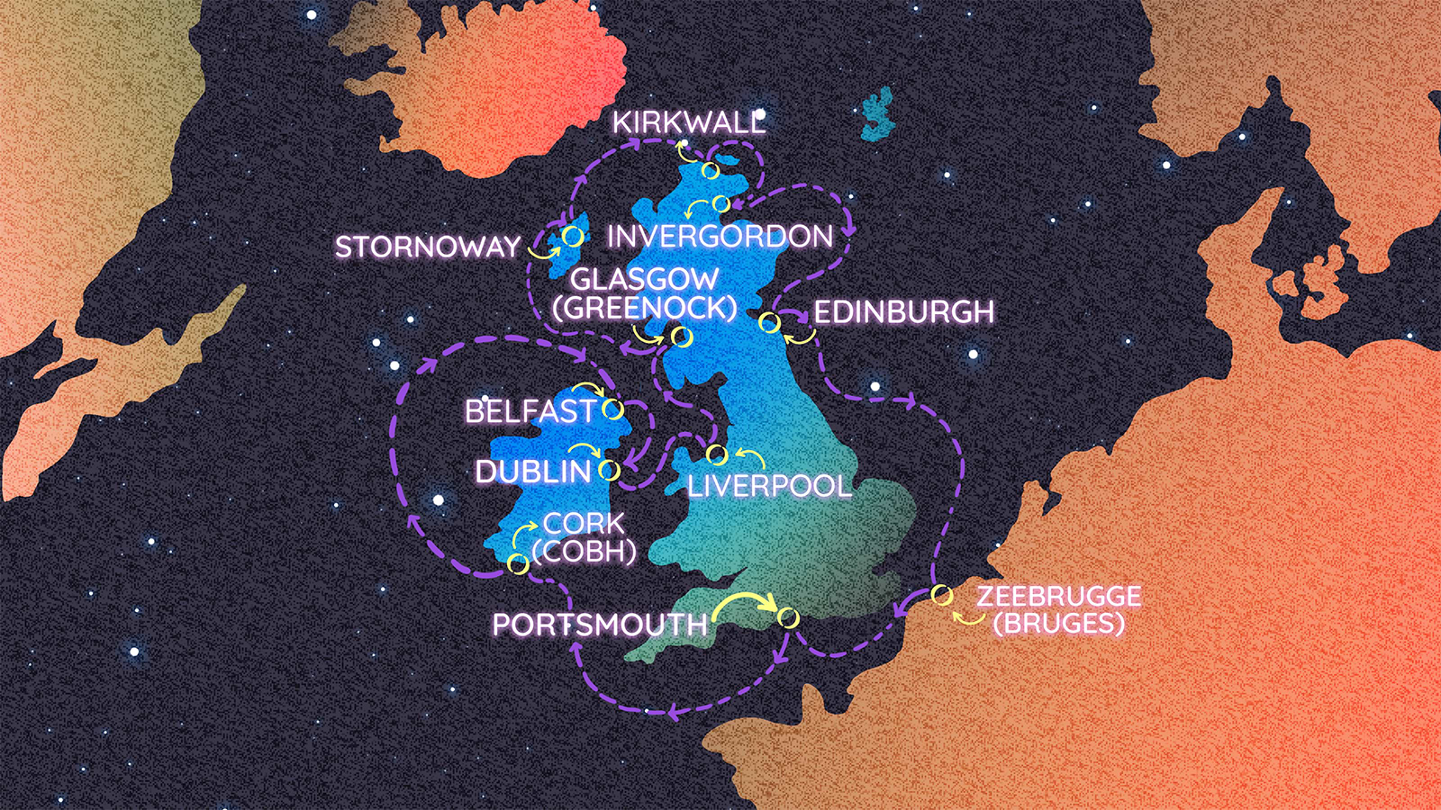 Map of  Emerald Isles & Highland Wonders itinerary