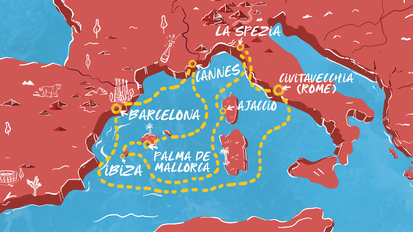 Map of Barcelona, Palma, Rome & (Many) More Itinerary