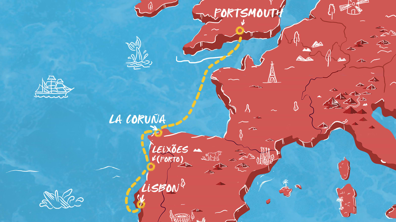 Map of Panoramic Portugal And Spanish Sunsets itinerary