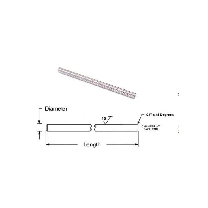 1/8" Stainless Steel Shafting - 1" Length