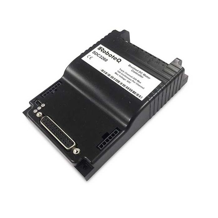 SDC3260 Brushed DC Motor Controller, Triple Channel, 3 x 20A, 60V, USB, CAN, STO, 14 Dig/Ana IO, Cooling plate with ABS cover