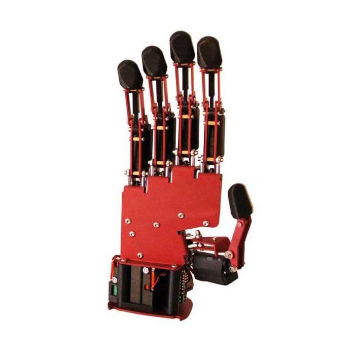 AR10 Humanoid Robotic Hand in red - front view