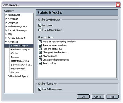 Enable Javascript in Netscape 7