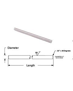 1/8" Stainless Steel Shafting - 10" Length