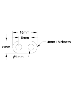  1102 Series Flat Beams-16mm (2 Hole, 2 Pack)