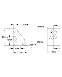 1204 Series Gusseted Angle Mount (1-2) - 2 Pack