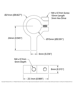 1403 Series 1-Side, 1-Post Clamping Mount-15mm