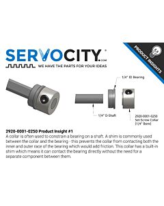2920 Series Steel Set-Screw Collar (1/4" Bore) - 2 Pack