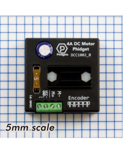 Control a single DC motor up to 4A with this compact and affordable Phidget DCC1002_0. Connects to a VINT port.