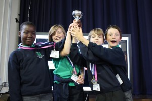 Pupils from the winning team (St Vigor and St John Primary school), Robotics, Education, Robot gladiators 