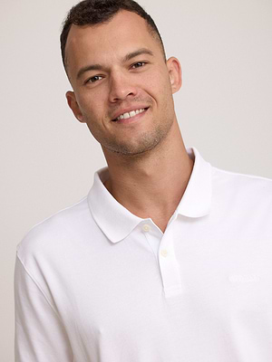 CALVIN KLEIN logo polo shirt חולצת פולו שרוול קצר לוגו טון על טון בצבע לבן