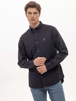 חולצה מכופתרת GANT Slim Fit חולצה מכופתרת שחורה