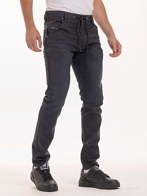 DIESEL jogg jeans dark גינס ארוך בצבע שחור כחול משופשף