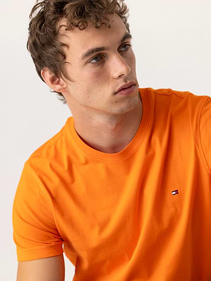 TOMMY HILFIGER t shirt basic orange בייסיק בצבע כתום (EXTRA SLIM)