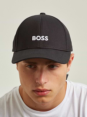 HUGO BOSS blac white hat כובע שחור לוגו לבן
