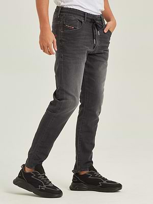 DIESEL jeans jogg גינס בצבע אפור כהה משופשף