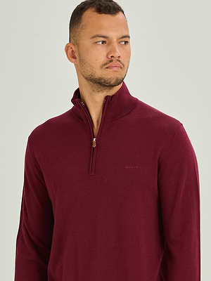 GANT extra fine merino wool half zip bourduex סריג חצי ריצרץ  בצבע בורדו