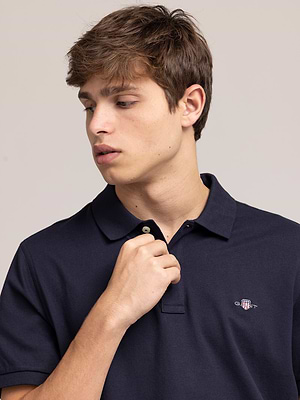 גאנט פולו בצבע כחול נייבי GANT polo (slim fit) shield navy