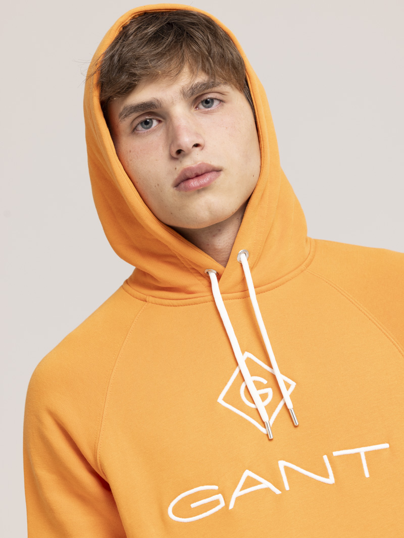 Orange best sale gant hoodie