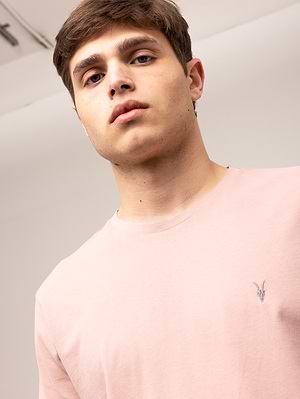 ALLSAINTS pink small logo t shirt  חולצה בצבע ורוד