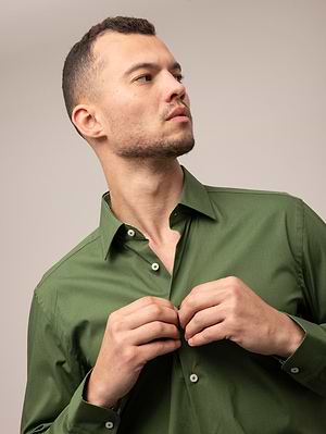 HUGO BOSS green slim fit easy iron Buttoned shirt חולצה מכופתרת בצבע ירוק