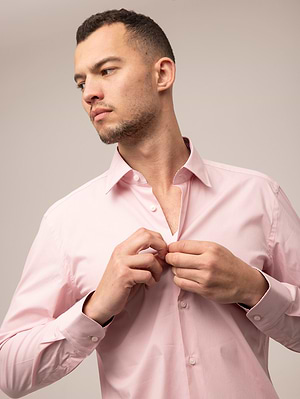 HUGO BOSS pink slim fit easy iron Buttoned shirt חולצה מכופתרת בצבע ורוד