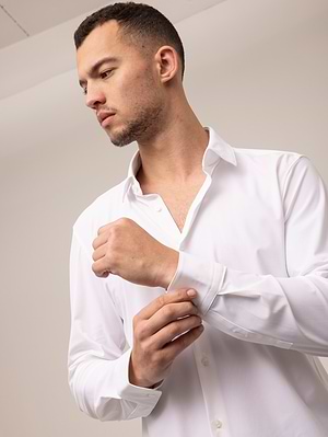 HUGO BOSS white slim fit Buttoned shirt חולצה מכופתרת בצבע לבן