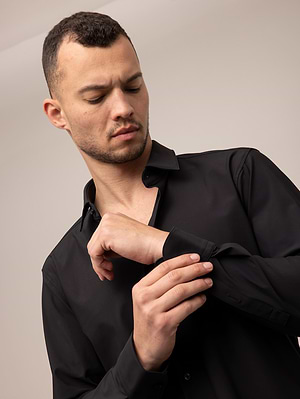 HUGO BOSS black slim fit Buttoned shirt חולצה מכופתרת בצבע שחור