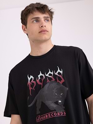 BOSS black panter logo t shirt חולצה בצבע שחור פנתר