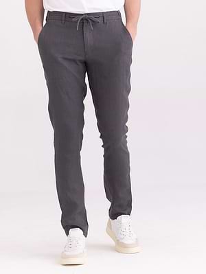 BGS linen pants מכנס ארוך פשתן אפור בטון