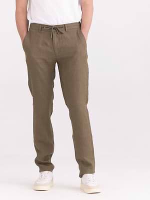BGS linen pants מכנס ארוך פשתן ירוק זית