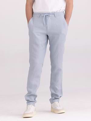 BGS linen pants מכנס ארוך פשתן תכלת עדין