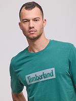 TIMBERLAND tourkise big logo t shirt חולצה בצבע טורקיז עם לוגו המותג רוחבי