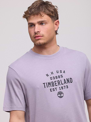 TIMBERLAND orange big logo t shirt חולצה בצבע סגול עם הדפס 1973 P-114