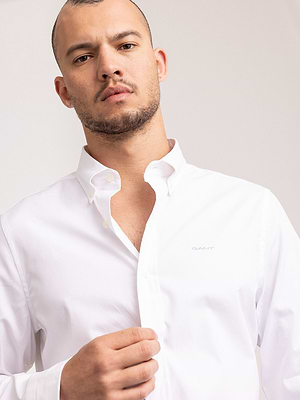 חולצה מכופתרת בצבע לבן GANT oxford Slim Fit white