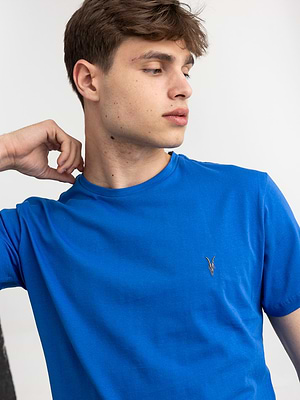 ALLSAINTS royal blue small logo חולצה בצבע כחול רויאל