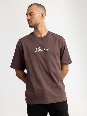 2512 . brown mona lisa oversize t shirt חולצה בצבע חום הדפס מונה ליזה