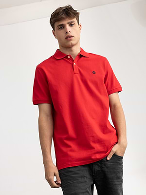 regular fit TIMBERLAND red polo פולו בצבע אדום