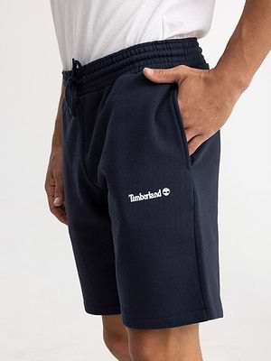 TIMBERLAND navy small logo short pants מכנס קצר בצבע כחול נייבי לוגו קטן בצד